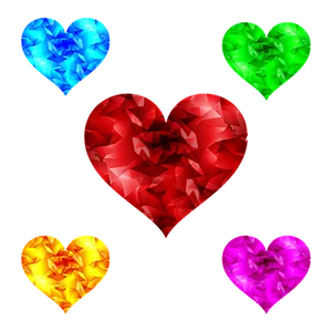Colorful Geometric Hearts