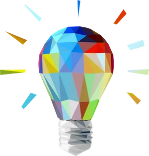 Colorful Geometric Lightbulb PNG image