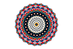 Colorful Geometric Mandala Art PNG image