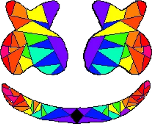 Colorful Geometric Marshmello Helmet PNG image