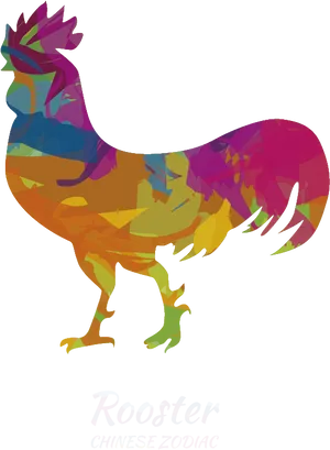 Colorful Geometric Rooster Chinese Zodiac PNG image