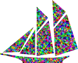 Colorful Geometric Sailboat Art PNG image