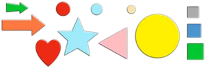 Colorful Geometric Shapesand Arrows PNG