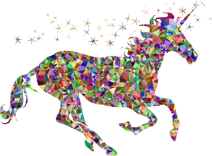 Colorful Geometric Unicorn PNG image