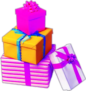 Colorful Gift Boxes Stacked PNG image