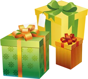 Colorful Gift Boxeswith Bows PNG image