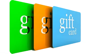 Colorful Gift Cards Display PNG image