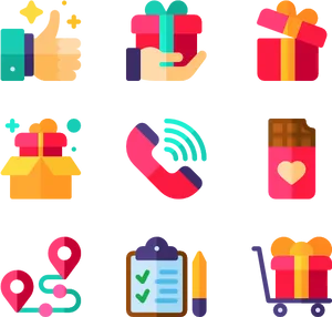 Colorful_ Gift_ Icons_ Set PNG