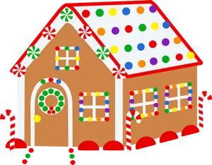 Colorful Gingerbread House Clipart