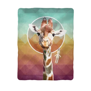 Colorful Giraffe Artwork PNG image