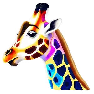 Colorful Giraffe Illustration PNG 05062024