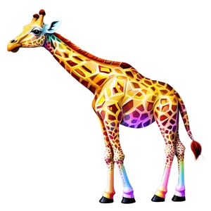 Colorful Giraffe Illustration PNG Nwd