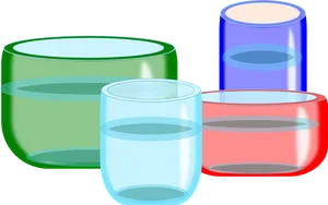 Colorful Glasses With Water Illustration PNG image