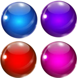 Colorful Glossy Spheres Set PNG image