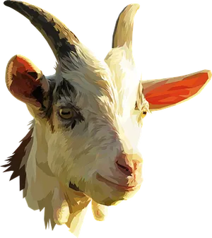 Colorful Goat Portrait PNG image