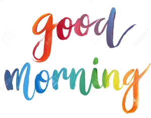 Colorful Good Morning Text Illustration PNG image