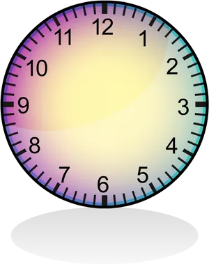 Colorful Gradient Clock Face PNG image