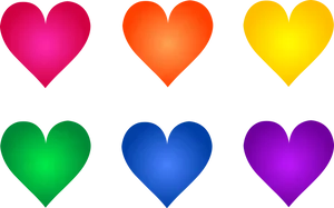 Colorful Gradient Hearts Clipart