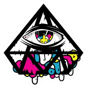 Colorful Graffiti Illuminati Eye Graphic