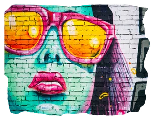 Colorful Graffiti Sunglassesand Lips PNG image