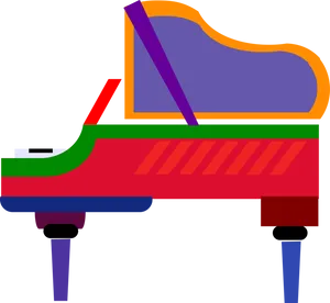 Colorful Grand Piano Illustration PNG image