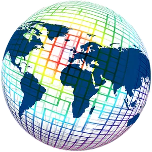 Colorful Grid Globe Illustration PNG image