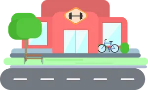 Colorful Gym Facade Illustration