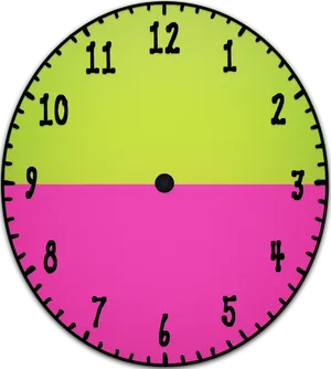 Colorful Halfand Half Clock Face PNG image