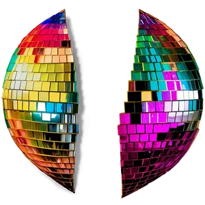 Colorful Halved Disco Balls PNG image