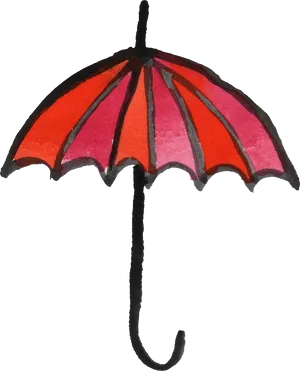 Colorful Hand Painted Umbrella PNG image