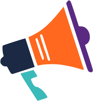 Colorful Handheld Megaphone Icon PNG image