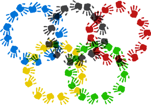 Colorful Handprints Olympic Rings