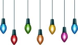 Colorful Hanging Lights Array PNG image
