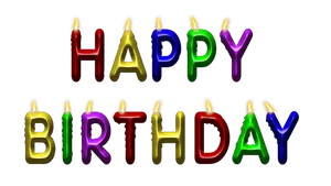 Colorful Happy Birthday Candle Letters PNG image