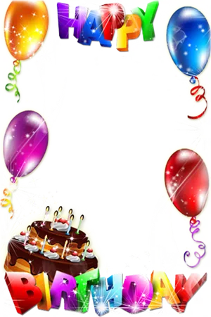 Colorful Happy Birthday Frame PNG image