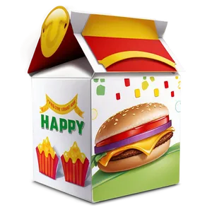 Colorful Happy Meal Box Illustration Png 06212024 PNG image