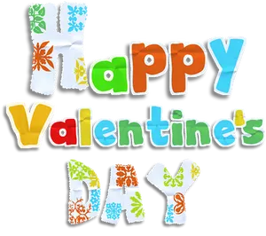 Colorful Happy Valentines Day Text