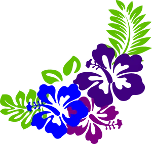 Colorful Hawaiian Flower Graphic PNG image