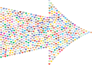 Colorful Heart Arrow Pattern
