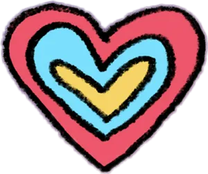 Colorful Heart Artwork PNG image