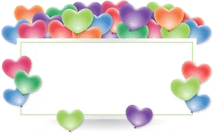 Colorful Heart Balloons Frame