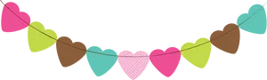 Colorful Heart Banner Graphic PNG image