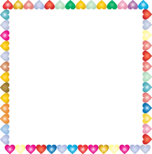 Colorful Heart Border Frame