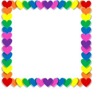Colorful Heart Border Valentines Frame