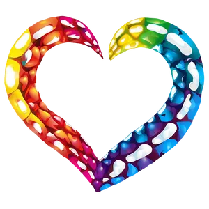 Colorful Heart Design PNG Lny PNG