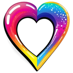 Colorful Heart Doodle PNG Abc22
