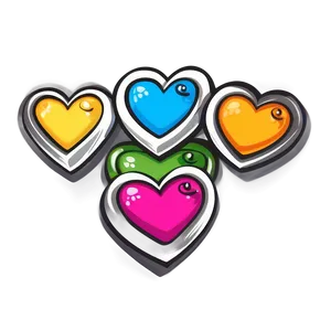 Colorful Heart Doodle Png Fvw PNG image