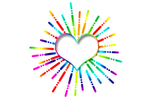 Colorful Heart Explosion Graphic