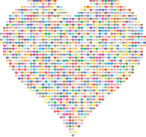 Colorful Heart Mosaic Pattern PNG image