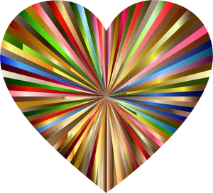 Colorful Heart Rays Graphic